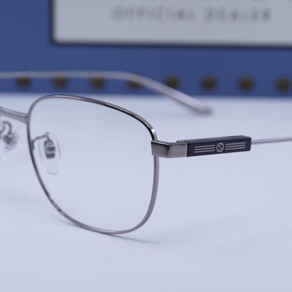 🕶️ New Gucci GG1312O 001 Eyeglasses - Ruthenium Frame 57mm - Picture 5 of 12